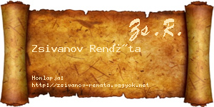 Zsivanov Renáta névjegykártya